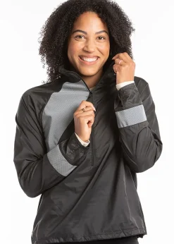 Discount Oiselle Firecracker Reflective Half Zip Black