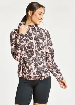 Clearance Oiselle Seattle Showers Anorak Rose Botanical Print