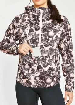 Clearance Oiselle Seattle Showers Anorak Rose Botanical Print