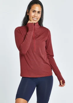Discount Oiselle Striped Half Zip