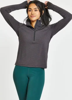 Discount Oiselle Striped Half Zip
