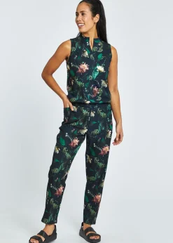 Hot Oiselle Utility Jumpsuit Moody Floral