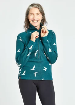 Outlet Oiselle Wazzie Wool Jacquard Half Zip