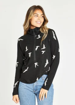 Outlet Oiselle Wazzie Wool Jacquard Half Zip