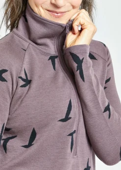 Outlet Oiselle Wazzie Wool Jacquard Half Zip