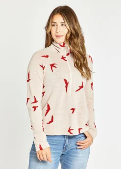 Outlet Oiselle Wazzie Wool Jacquard Half Zip