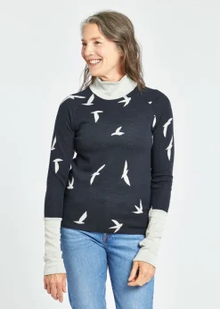 Oiselle Wazzie Wool Jacquard Mock Neck Long Sleeve