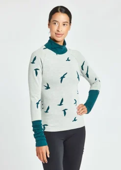 Oiselle Wazzie Wool Jacquard Mock Neck Long Sleeve