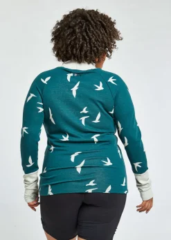 Oiselle Wazzie Wool Jacquard Mock Neck Long Sleeve